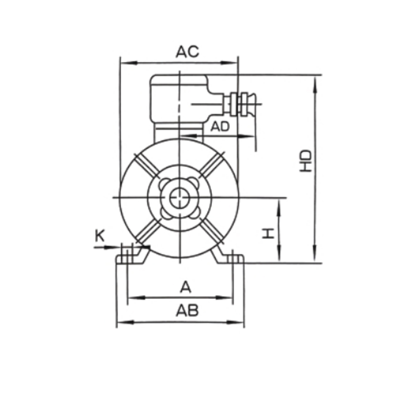 機(jī)座帶底腳、端蓋上無凸緣的電動(dòng)機(jī)(B3)